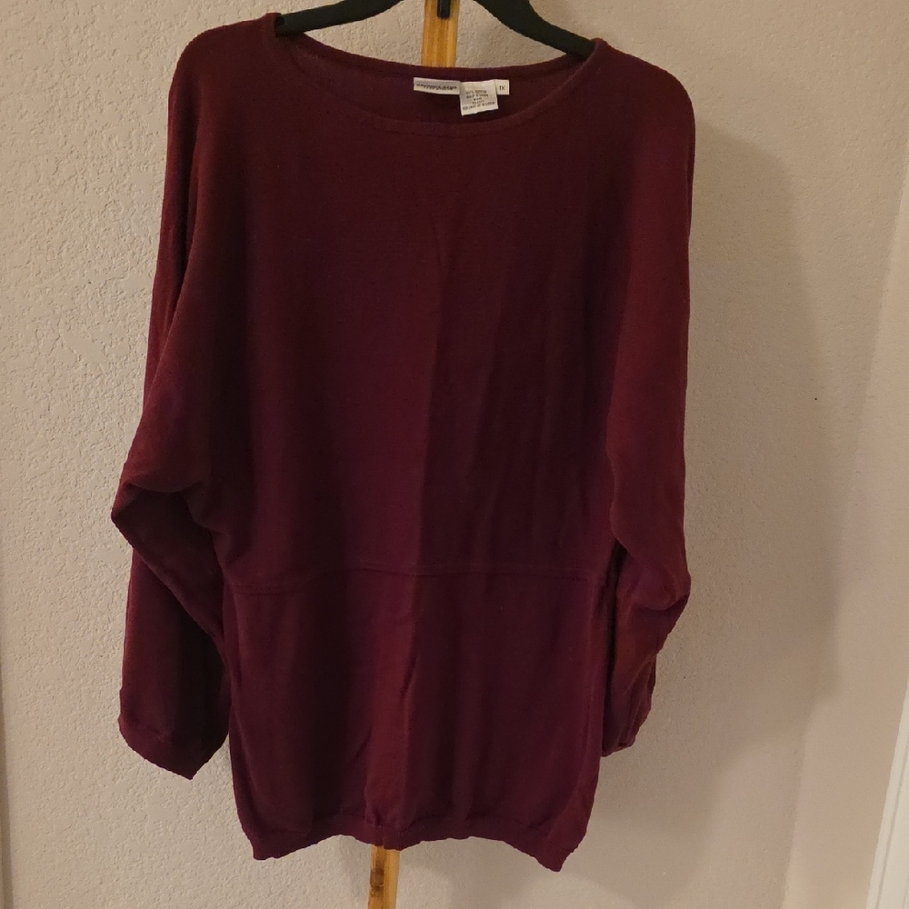 Newport News Burgundy Knit Top